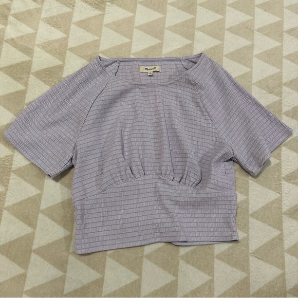 Madewell shirred crewneck crop top dusty lavender - Picture 6 of 6